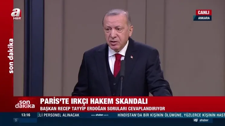 Cumhurbaşkanı Erdoğan'dan PSG - Başakşehir maçında Pierre Webo'ya yapılan ırkçı saldırıya sert tepki | Video
