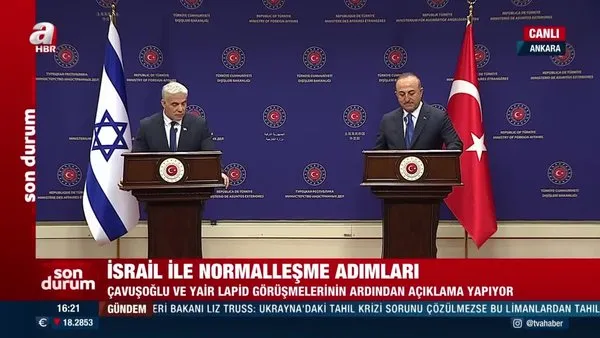 Bakan Çavuşoğlu ile İsrail Dışişleri Bakanı Yair Lapid ortak basın toplantısı düzenledi