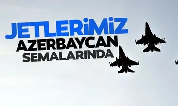 Türk F-16’ları Azerbaycan’a ait savaş uçakları ile Azerbaycan semalarında