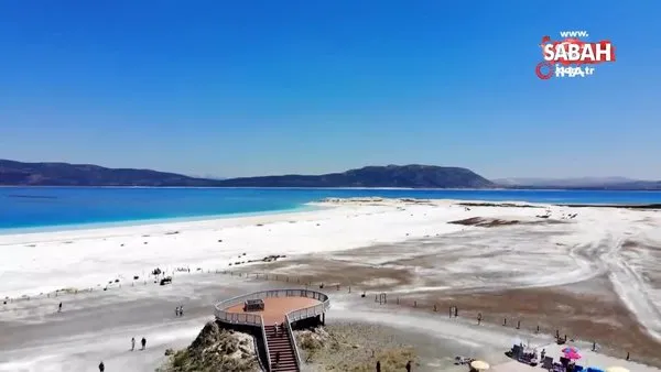 Salda Gölü'nde bayram tatili yoğunluğu | Video