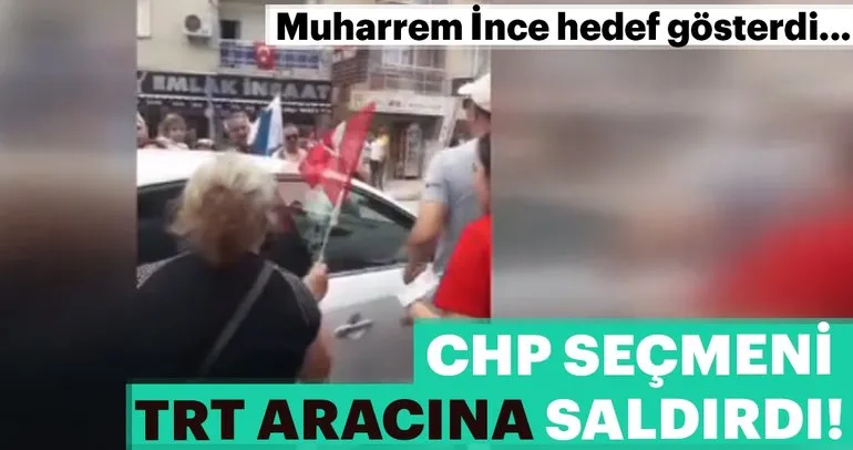 İzmir’de CHP’liler TRT aracına saldırdı