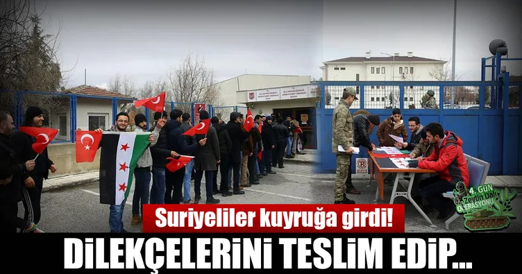 Suriyeliler 10 ilde askerlik şubelerinin önünde toplandı