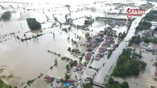 Sele teslim olan Samsun'un Terme ilçesi böyle görüntülendi | Video