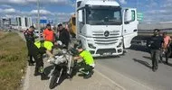 TIR’ın çarptığı elektrikli bisikleti sürücüsü ağır yaralı