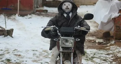 Güneydoğu’da soğuk havalar dondurdu kar sevindirdi. Kardan adamı bisiklete bindirdiler!
