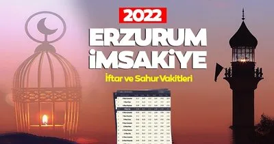 Diyanet ile Erzurum İmsakiye 2022 iftar saati, sahur vakti ve imsak vakitleri saat kaçta okunuyor? Erzurum sahur saati ve iftar vakti!