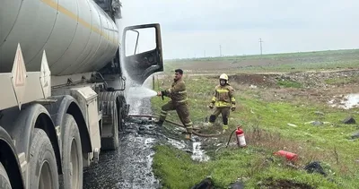 Seyir halindeki TIR alev topuna döndü