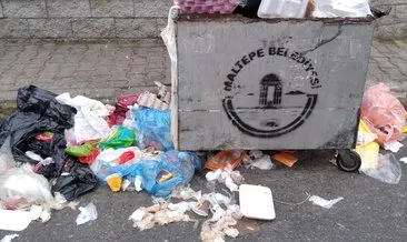 Maltepe’de sokaklarda çöp yığınları oluştu! Konteynerler doldu taştı