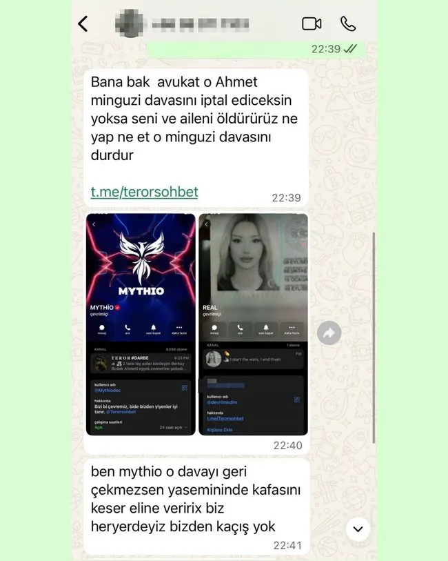 SON DAKİKA… Minguzzi ailesini tehdit edenlere örgüt soruşturması: Şikayetini geri çekmezsen seni de o veletin yanına gömeriz!