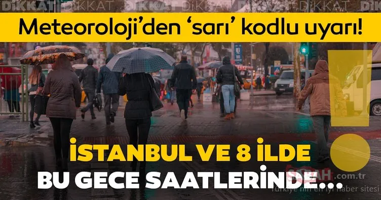 Son Dakika Haberi | Meteoroloji’den sarı kodlu uyarı: İstanbul ve 8 il için hava durumu