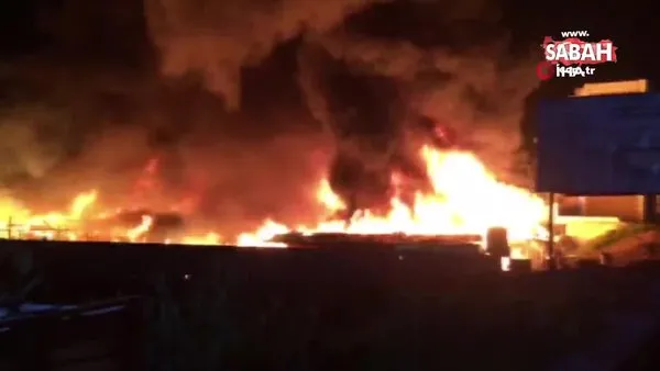 Lübnan'da mültecilerin kaldığı kampta yangın | Video
