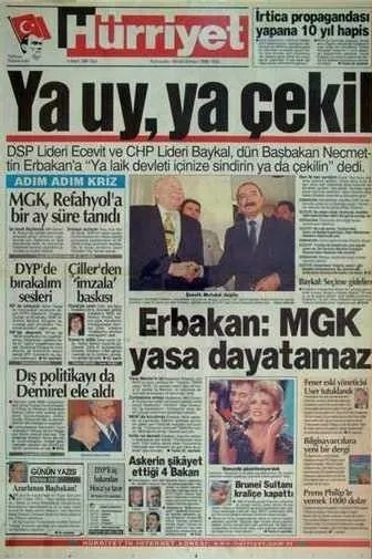 28 Şubat böyle gerçekleşti! İşte 'Postmodern darbe'nin utanç manşetleri...