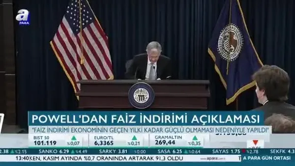 Powell'dan faiz indirimi açıklaması