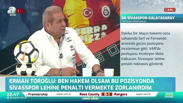 Erman Toroğlu, Sivasspor'un kazandığı penaltıyı yorumladı