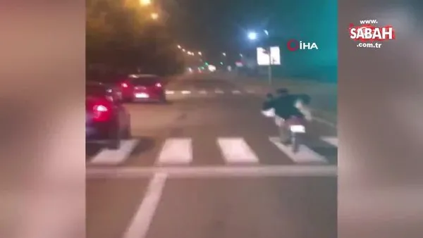 Konya'da ölüm tehlikesine aldırmayan sürücünün motosiklet yolculuğu kamerada