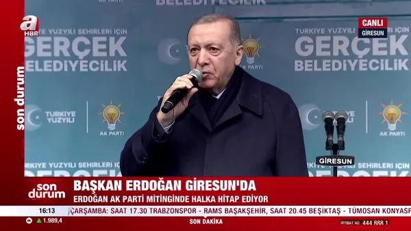 Başkan Erdoğan’dan AK Parti Giresun mitinginde önemli açıklamalar | Video