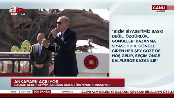 Cumhurbaşkanı Erdoğan, Ankapark (Wonderland Euroasia) Açılış Töreni'nde vatandaşlara hitap etti