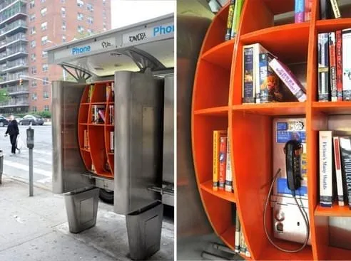 Telefon kulübesinden kütüphane yaptılar!