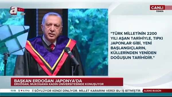Cumhurbaşkanı Erdoğan, Japonya'da fahri doktora töreninde önemli açıklamalarda bulundu