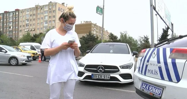 İstanbul'da tam kapanma denetimi! Genç kadın ceza yazan polisin plakasını aldı!