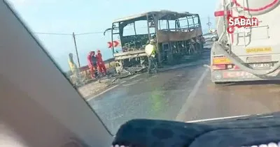 Mersin’de 22 yolcusu bulunan otobüs alev alev yandı | Video