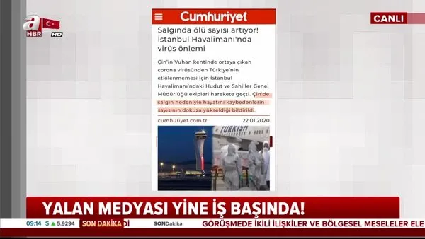 Cumhuriyet Gazetesi bu kez virüs üzerinden Türkiye'ye karşı algı yaratma peşinde!