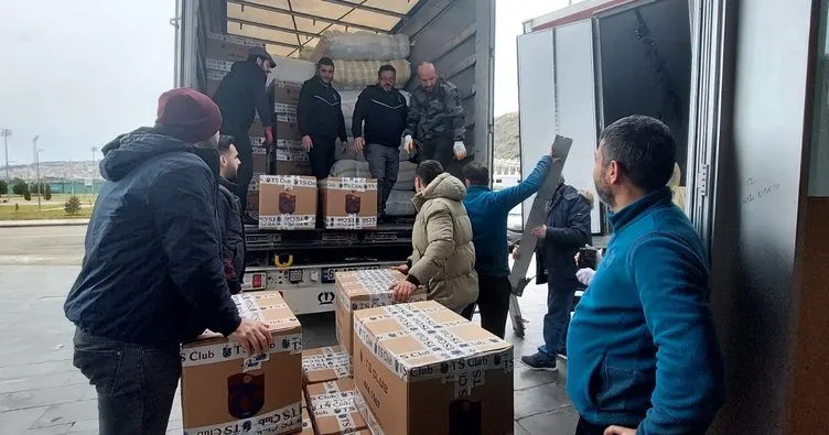Trabzonspor’dan deprem bölgesine 2 tır dolusu malzeme gönderildi