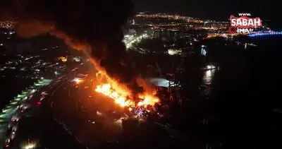 İskenderun Limanı’ndaki yangın böyle görüntülendi | Video