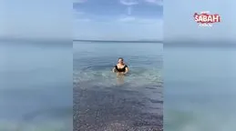 Pınar Aylin denizde yüzdüğü anları paylaştı