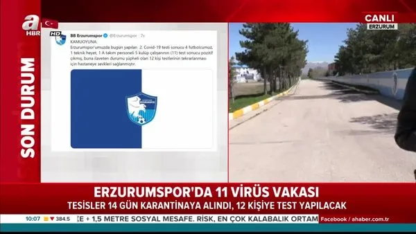 BB Erzurumspor'da  11 virüs vakası