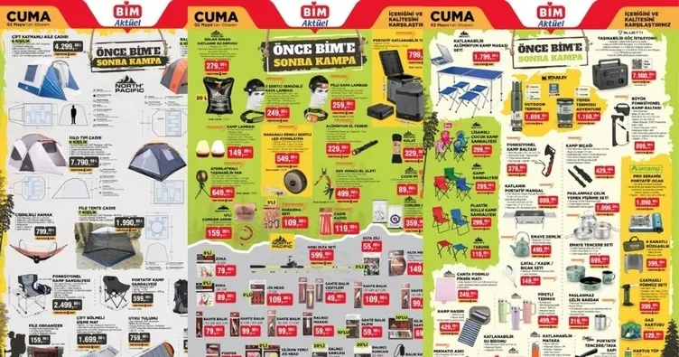 BÜYÜK İNDİRİMLER! BİM aktüel katalog 29 Nisan-2 Mayıs 2025: Kamp severler için ekipmanlar BİM’de!