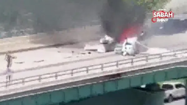 ABD'de korkunç olay! Uçak köprüye düştü! Yaralılar var | Video