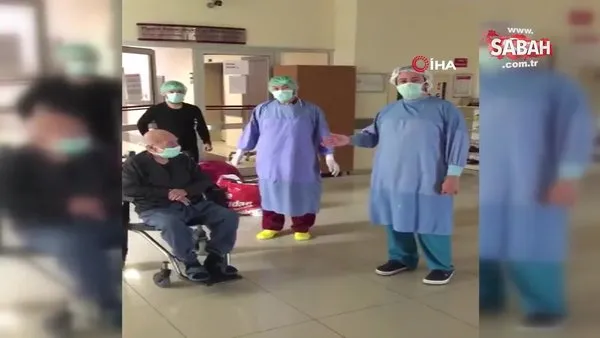 65 yaşındaki hastanın koronavirüsten kurtuluş sevinci | Video
