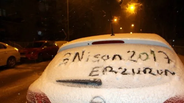 Erzurum’a nisan karı
