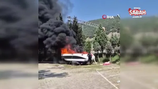 45 bin dolarlık tekne yangında küle döndü | Video