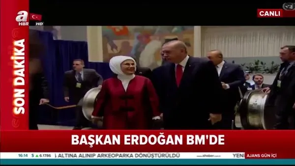 Cumhurbaşkanı Erdoğan BM Genel Kurulu salonuna geldi