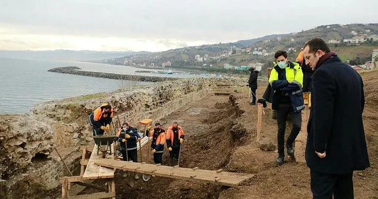 Trabzon’daki kalede yapılan kazıda iskelet kalıntıları bulundu