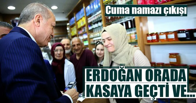 Cumhurbaşkanı Erdoğan şarküteride alışveriş yaptı