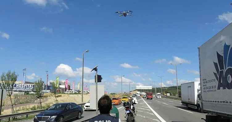 Pendik’te drone ile trafik denetimi