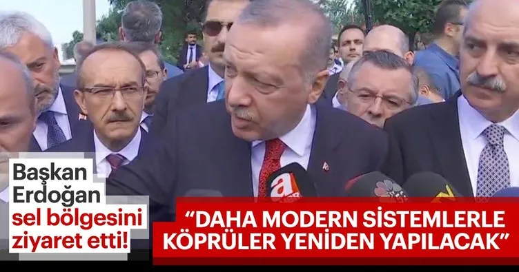 Başkan Erdoğan sel bölgesinde açıklamalarda bulundu