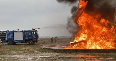 Amasya’da uçak yangınına müdahale