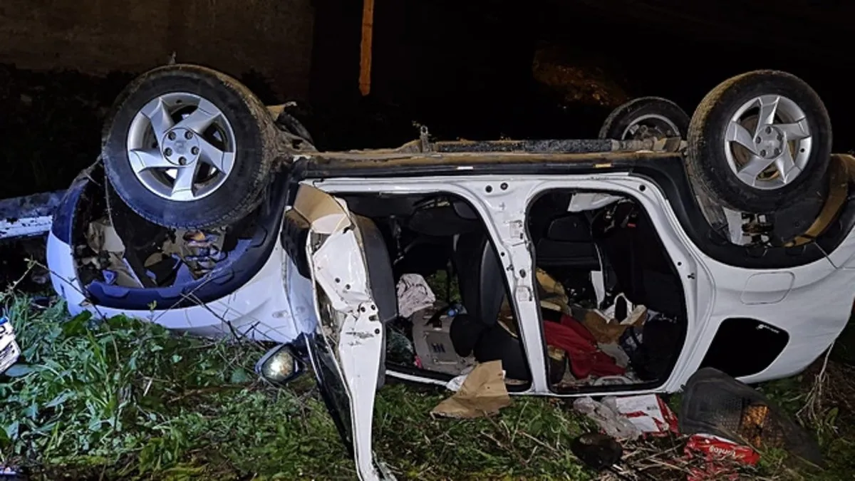 Amasya’da otomobil çay kenarına uçtu: 5 yaralı!
