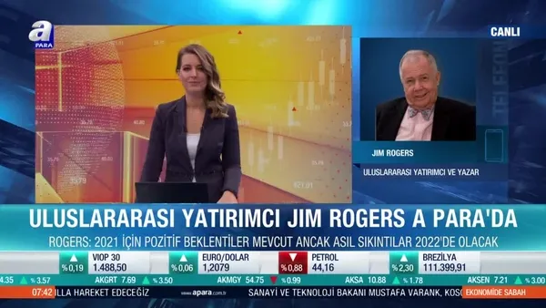 Dünyaca ünlü yatırımcı Jim Rogers: Türkiye çok heyecan verici bir ülke olabilir