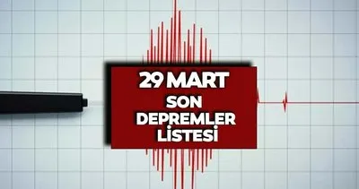 SON DEPREMLER LİSTESİ | 29 Mart AFAD ve Kandilli Rasathanesi deprem listesi ile az önce deprem mi oldu, merkez üssü neresi, büyüklüğü kaç?