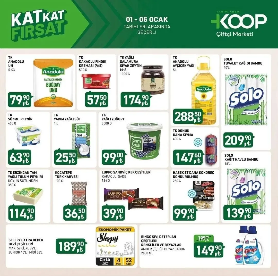 DEV İNDİRİM📢💥 Tarım Kredi aktüel katalog 5-6 Ocak 2025 indirimleri: Temizlik ürünleri, deterjan, sıvı yağ, un, süt...