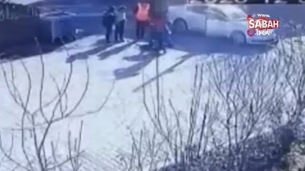 Tekirdağ'da motosiklet sürücüsünün metrelerce havaya uçtuğu kaza kamerada | Video