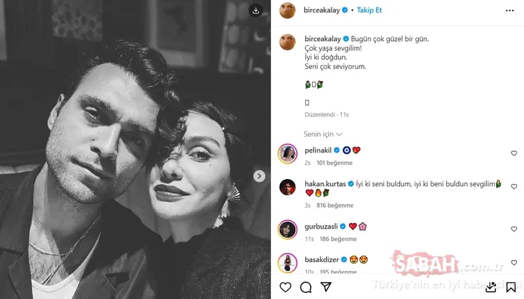 Birce Akalay’dan sevgilisi Hakan Kurtaş’a romantik kutlama! Aşk pozları düşman çatlattı!