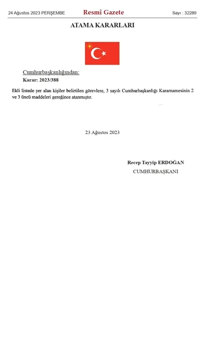 Bürokraside yeni atamalar: Başkan Erdoğan imzaladı! Resmi Gazete’de yayımlandı