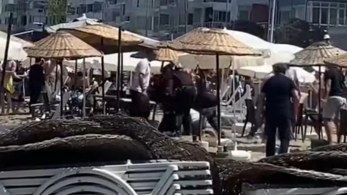 Bursa'da halk plajında şezlong kavgası! Tekme ve yumruklarla birbirlerine girdiler