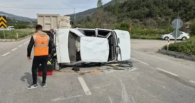 Köpeğe çarpmamak için manevra yaptı, takla attı #amasya